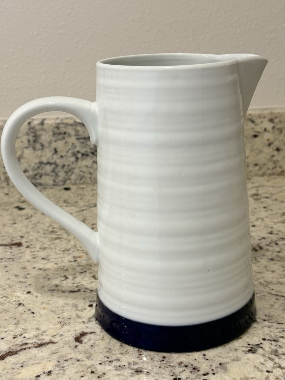 Blue and white ceramic pitcher Coastal Grandma Cottagecore